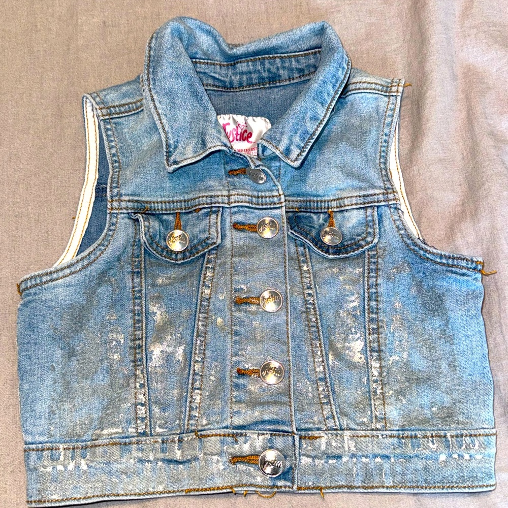 Justice Denim Vest - size 6/7
